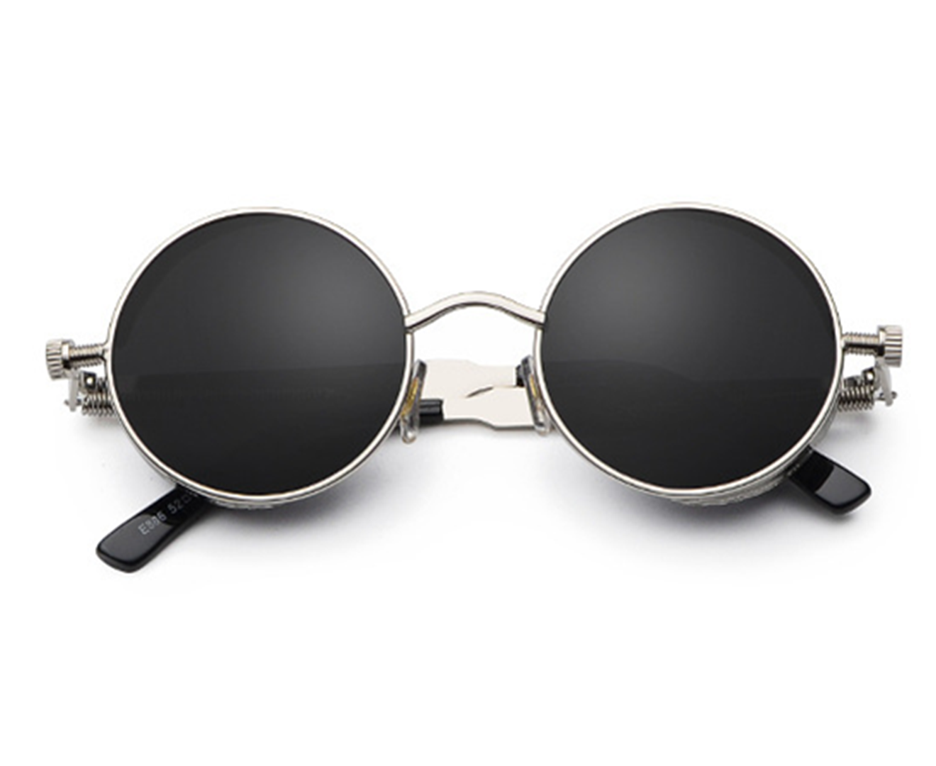 Gothic Steampunk Sunglasses for Women Men Round Lens Metal Frame