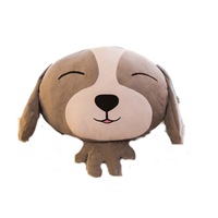 Grey Dog Pattern 3 In 1 Plush Blanket Pillow Air Condition Quilt Multifunctional Office Car Pillow Cushion
