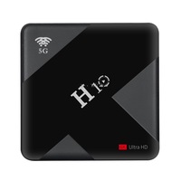 H10 6K HD Smart TV BOX,Android 9.0,Allwinner H6 Quad Core 64-bit ARM Cortex-A53,4GB+32GB, Support TF Card, SPDIF, HDMI, AV, WiFi, RJ45 (Black)