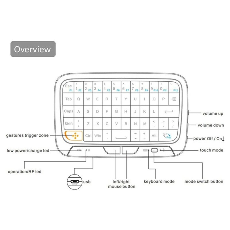 Buy H18 2.4GHz Full Touchpad Keyboard, Wireless Keyboard Mouse Mode