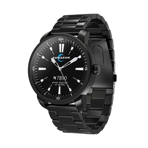 H2 Wireless Charge 5ATM luminous Hands Sleep Monitor Social Message View Fitness Smart Watch BLACK STEEL COLOR
