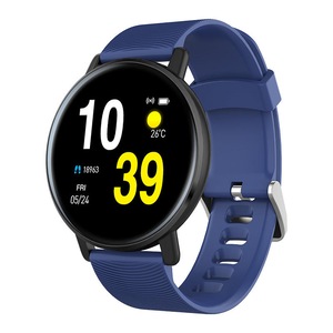 H5 1.3inch Full Touch 2.5D Color Screen Heart Rate Blood Pressure O2 Monitor Weather Push Music Control Ultra-light Smart Watch BLUE COLOR