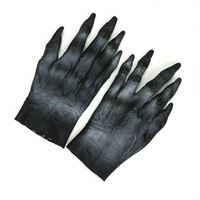 Halloween Horror Latex Animal Devil Gloves Cool Costume Party Cosplay Accessory black