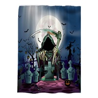 Halloween Series Waterproof Printing Shower Curtain for Bathroom Decoration Halloween - grave_180*180cm
