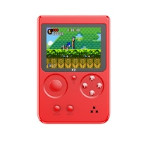 Handheld Games Console for Kids Adults 2.8 Inch Screen 2500 Classic Games Game Player with AV Cable Can Play-Red