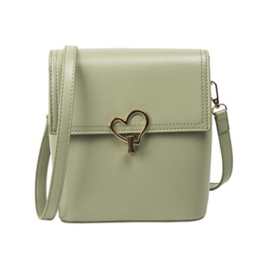 Heart Buckle PU Leather Single Shoulder Bag Ladies Handbag Messenger Bag (Green)