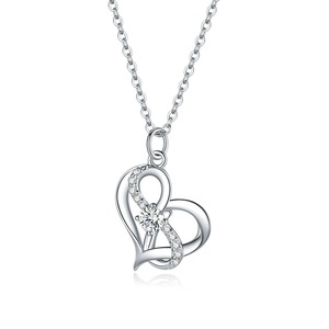 Heart NecklaceSilver plating Infinity Love Necklaces Gift for Women Fashion Jewelry