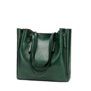 High capacity Shoulder Bags for 2021 luxury handbags women bags designer Oil wax Zipper Pu Leather Bag