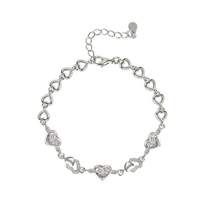Hollow Heart Charm Bracelet Female Big Love Bracelets For Women Wedding Silver plating Jewelry