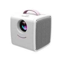 Home Eye Protection Projector Portable LED Multi-function Interface Projector Supports HD 1080P-Pink