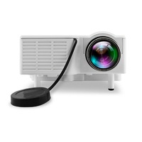 Home Miniature Projector on The Table Eye Protection Projector with Lens Cover Supports 1080P-White