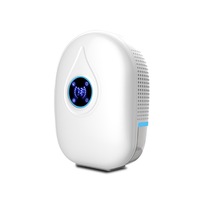 Home Remote Control Mini Dehumidifier Basement Dehumidifier with LED Display Suitable for Bedroom-Blue