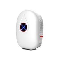 Home Remote Control Mini Dehumidifier Basement Dehumidifier with LED Display Suitable for Bedroom-Red