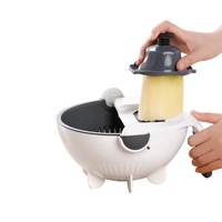 Household Kitchen 9 In 1 Multi-function Vegetable Cutter Shredder Grater Washing Basket Slicer