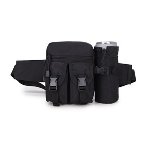 Hunting Men Nylon Tactical Military Crossbody Bag Travel Water Bottle Belt Waist BLACK COLOR