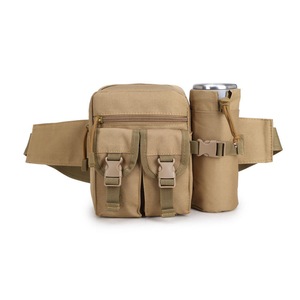 Hunting Men Nylon Tactical Military Crossbody Bag Travel Water Bottle Belt Waist KHAKI COLOR