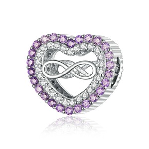 Infinity Love Beads Silver plating Bright Charms Pendant Fit DIY Bracelet Necklace Jewelry