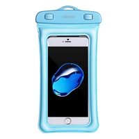 IPX8 Waterproof Airbag Floating Touch Screen Under Water Phone Bag for iPhone Xiaomi BLUE COLOR
