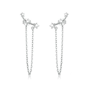 Jewelry Long Chain Tassel Dangle Earrings for Women Wedding Party Silver plating Jewelry
