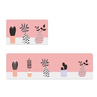 2PCS Pvc Kitchen Floor Mats Waterproof and Oil-proof Kitchen Non-washable Floor Mats Simple Modern Nordic Non-slip Kitchen Floor Mats-5#