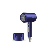 Household Intelligent Temperature Control Blue Ion Hammer Hair Dryer Size Power Beauty Generator Hot Hair Dryer-Blue