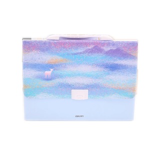 Kawaii Rainbow Elk A4 Expanding Wallet File Folder Organizer Girl Student Gift Document Bag Box Cute Office Stationery Supplies