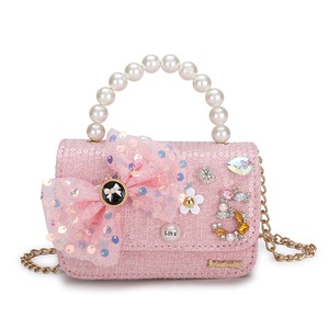 Kids Mini Purses and Handbags Cute Little Girl Pearl Messenger Bag Baby Girls Small Coin Pouch Party Hand Bag Gift