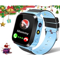 Kids Smart Watches for Girls Boys GPS Tracker Smartwatch Phone 2 Way Call Voice Messages SOS Game Camera Flashlight Alarm Clock-Blue（2G network）