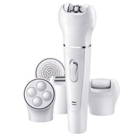 KM-2199 5 in 1 Epilator Women Shaver Hair Removal Face Cleansing Brush Face Skin Care Tool white