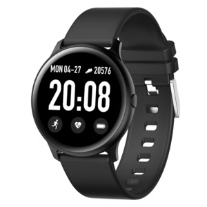 KW19 Heart Rate Blood Pressure O2 Monitor Weather Push Music Camera Control Brightness Adjust Fitness Tracker Smart Watch BLACK COLOR