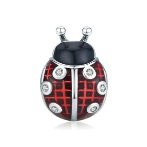 Ladybug Beads for Women Jewelry Silver plating Red Charm Fit Bracelet DIY