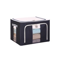 Large Capacity Clothing Box Waterproof And Moistureproof Quilt Receiving Box - Navy Dots