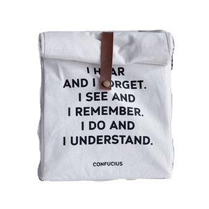 Large-Capacity Fresh Cooler Bags Aluminum Foil Insulation Bag White Letter Print Portable Lunch Bag Convenient Lunch Box