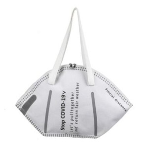 Large Capacity Handbags Casual Women Canvas Tote Bags Creative Mask Shoulder Bags Female Fashion Trendy Ladies Shopper Bag