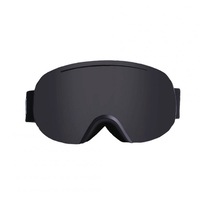 Large Sphere Ski Goggles Double Layers Adult Antifog Windproof Climbing Goggles Black frame black film