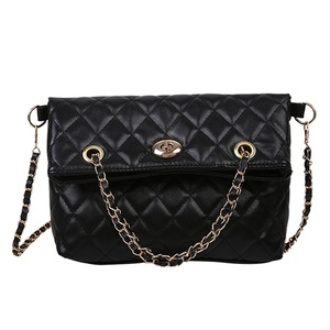 Lattice Pattern Top-handle Satchel Fashion Exquisite Shopping Bag Female Solid PU Crossbody Bag Chain Handbags