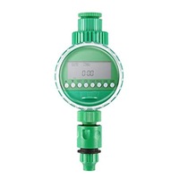 LCD Display Automatic Intelligent Electronic Water Timer Rubber Gasket Design Solenoid Valve Irrigation Sprinkler Controller Color:Green