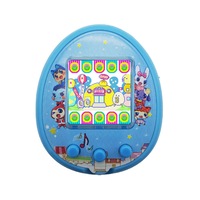 LCD Screen Handheld Game for Kids Portable Video Game Player Built-in 12 Classic Games Pet Development Game Machine-Blue