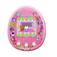 LCD Screen Handheld Game for Kids Portable Video Game Player Built-in 12 Classic Games Pet Development Game Machine-Pink