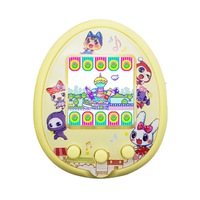 LCD Screen Handheld Game for Kids Portable Video Game Player Built-in 12 Classic Games Pet Development Game Machine-Yellow