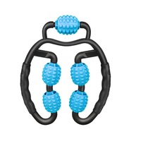 Leg Massager Ring Massage Roller Eliminate Muscle Relaxation Calf Foam Shaft Yoga Slimming Equipment-Blue Black