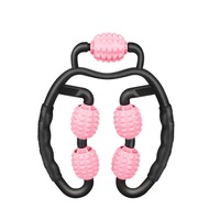 Leg Massager Ring Massage Roller Eliminate Muscle Relaxation Calf Foam Shaft Yoga Slimming Equipment-Pink Black