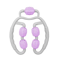 Leg Massager Ring Massage Roller Eliminate Muscle Relaxation Calf Foam Shaft Yoga Slimming Equipment-Purple Grey