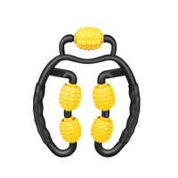 Leg Massager Ring Massage Roller Eliminate Muscle Relaxation Calf Foam Shaft Yoga Slimming Equipment-Yellow Black