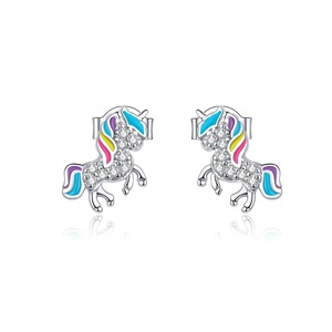 Licorne Stud Earrings for Women Silver plating Jewelry