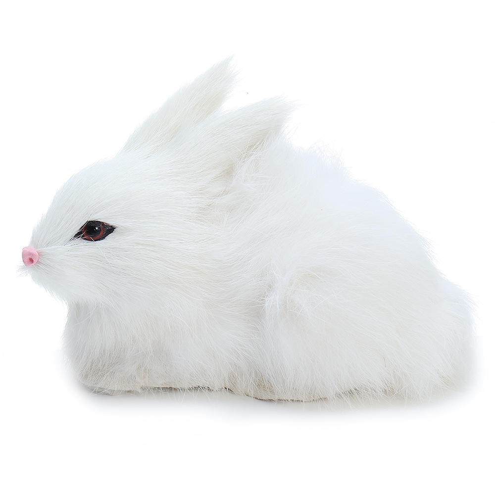 Buy Lifelike Rabbit Crouching Animals Models Handmade Realistic Dolls ...