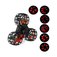 Light Up Flying Fidget Spinner,Upgraded LED Light Handheld Flying Spinner,Interactive Hand Spinner Toy with Smiley face,Snowflake, Pumpkin, Skull
