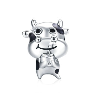 Little Cow Beads for Women Jewelry Silver plating Charm Fit Bracelet DIY
