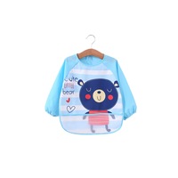 Long Sleeved Baby Bibs Waterproof Sleeved Bib - Blue