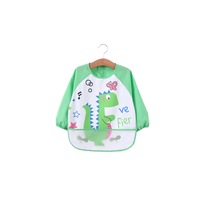 Long Sleeved Baby Bibs Waterproof Sleeved Bib - Green